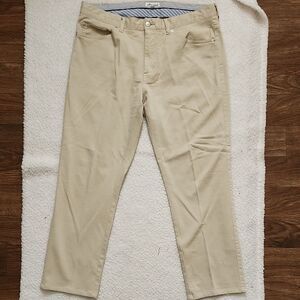 Peter Millar Ultimate Sateen 5-Pocket Pants - Stone Sz 35 Quiet Luxury Golf